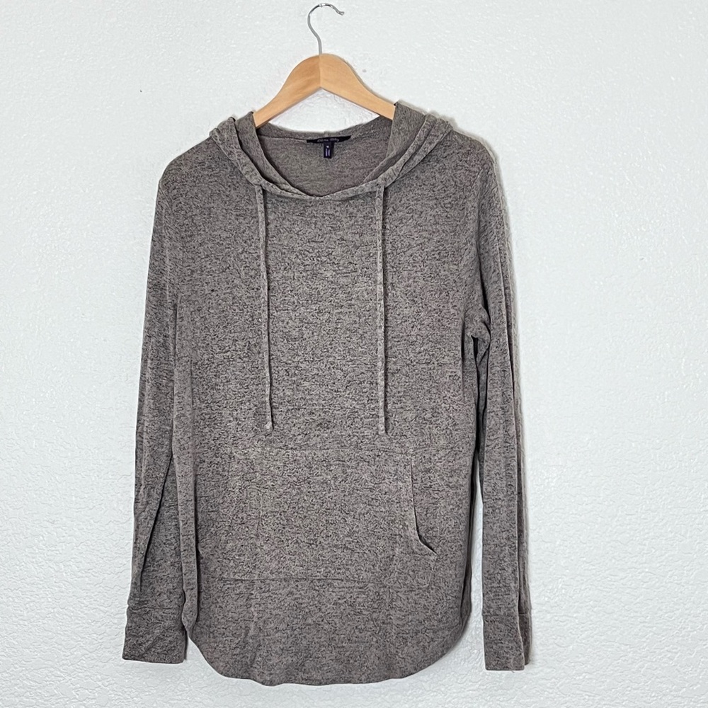 Olivia Sky | Beige pullover hoodie with kangaroo pocket size medium